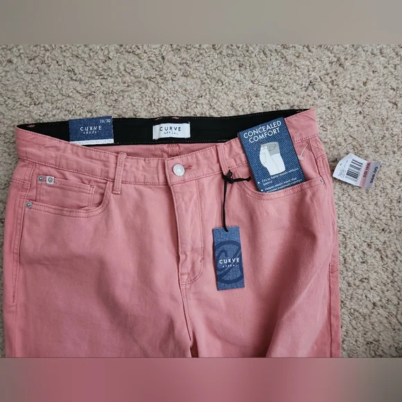 Curve Appeal Minimalist Jegging Women's 10 Pink Stretch Denim Casual Preppy NWT - Picture 4 of 5
